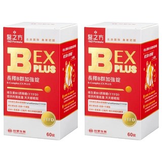 台塑生醫 MD Formula 醫之方 長釋B群EX PLUS加強錠 促進代謝 增強體力, 60顆, 600mg, 600ml, 2罐