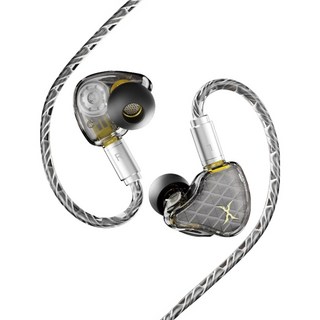 FOXXRAY 狐鐳 高清晰雙動圈 入耳式 監聽耳機 FXR-IEM-201, 灰色