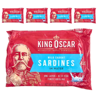 KING OSCAR 迷你沙丁魚 無鹽, 106g, 5個