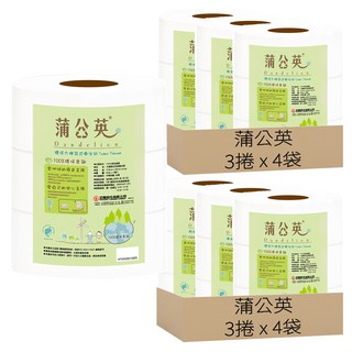 蒲公英 環保大捲筒衛生紙, 3捲, 8袋