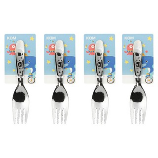 KOM 馬戲團系列 316不鏽鋼兒童叉, 鯨魚, 4支