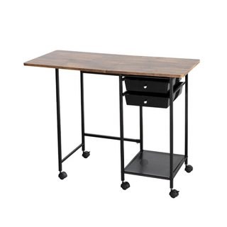 AMOS 亞摩斯 輕工業復古風摺疊收納桌, 100 x 45 x 75cm, 復古木紋