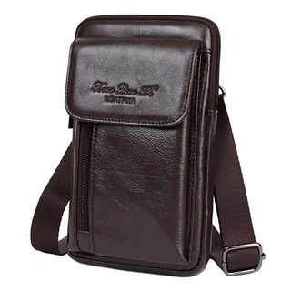 真皮頭層牛皮3WAY腰包男包 - 可裝7吋手機