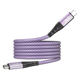 HODA 好貼 W3 USB-C-C 磁吸收納編織快充線 USB2.0, 1.2m, 紫色, 1條