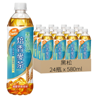 黑松茶花 焙香麥茶, 580ml, 24瓶