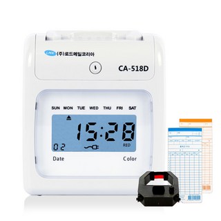 LMK 小型數位打卡鐘 + 100張打卡卡, CA-518D 白色, 1套