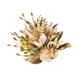 KUIBAO 快豹生活 Ingrid北歐風仿真花, 白色 + 阿橙海草花束