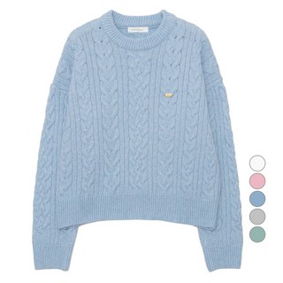 BURU N JUDY 女款裝飾麻花圓領針織衫 BOSBPO511A