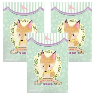 COSMOS 小可愛吸油面紙 9x6cm 超輕柔紙質 吸油新觸感, 150張, 3包