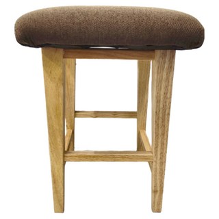 Silit 西力特方形原木椅凳 亞麻布坐墊 W40xD30xH43公分, 棕色, 1個