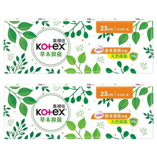 Kotex 靠得住 草本抑菌衛生棉, 23cm, 42片, 2組