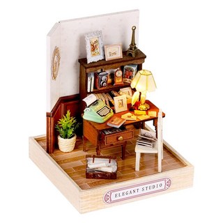 CUTE ROOM 智趣屋 DIY 手作袖珍屋 附防塵罩 QT031, 多色, 1個