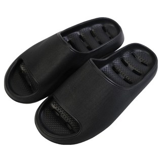 BASE ALPHA ESSENTIALS 舒適防滑排水EVA浴室/室內拖鞋, 黑色, 1個