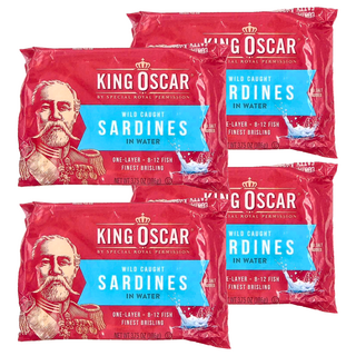 KING OSCAR 迷你沙丁魚 無鹽, 106g, 4個