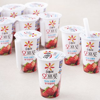요플레 오프룻 딸기&알로에, 180ml, 1개입, 10개