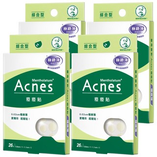 MENTHOLATUM 曼秀雷敦 Acnes 台灣公司貨 痘痘貼 極致薄綜合型, 26片, 4盒