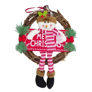 條紋長腳花圈 - 雪人, 25 x 43cm, 1個