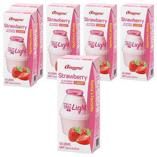 Binggrae light 保久調味乳 草莓風味, 200ml, 6入