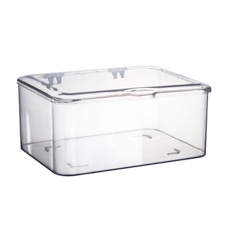 iSFun 翻蓋透視桌上大容量化妝品收納盒, 透明色, 1個