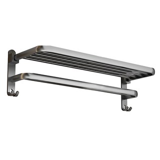 生活家 免打孔系列 多功能置物毛巾架 60x21x18.7cm, 太空鋁, 1個