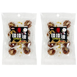 惠香 黑糖棒棒糖 台灣名產 懷舊古早味 黑糖麥芽搭配話梅 (8支), 120g, 2袋