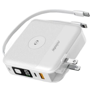 nisda 智能無線充行動電源 10000mAh 4711085984623, BS-WL720, 白色