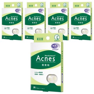 MENTHOLATUM 曼秀雷敦 Acnes 台灣公司貨 痘痘貼 極致薄綜合型, 26片, 5盒