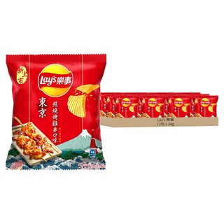 Lay's 樂事 波樂洋芋片 東京照燒烤雞串口味, 34g, 12包
