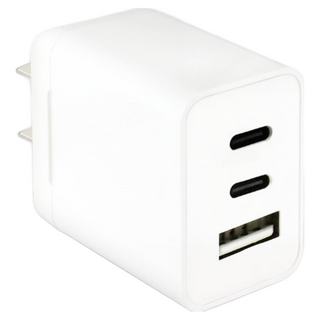 Dr.AV 聖岡科技 3.4A USB充電器 三孔, Type C & USB A, 17W, USB-334AC, 白色, 1個