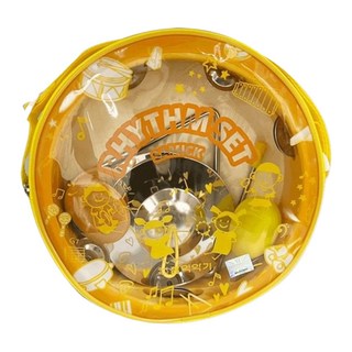 Samick 三益樂器 節奏樂器組 NSR-24Y 黃色 鈴鼓/三角鐵/響板/鑼/蛋沙鈴+收納盒, 1組