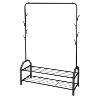 Useful Design 悠室屋家居 單桿雙層網片收納衣架 造型掛勾 快速組裝, 黑色, 1個