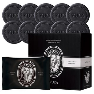 뷰카 클래식 어성초 블랙 차콜 클렌징 비누 레몬버베나, 100g, 10개입