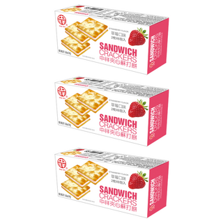中祥 草莓口味夾心酥打餅, 2枚x6包入, 144g, 3盒