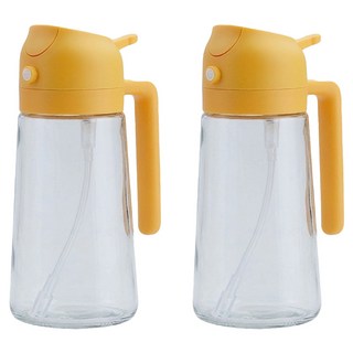 Reddot 紅點生活 倒噴兩用控量玻璃油瓶 暖暮黃, 470ml, 2個