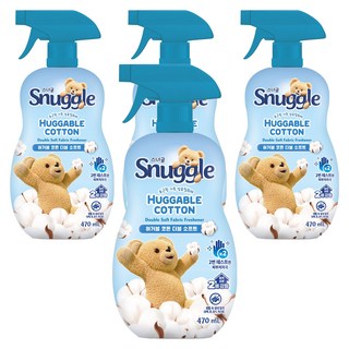 스너글 허거블 코튼 더블 소프트 섬유탈취제 본품, 470ml, 4개