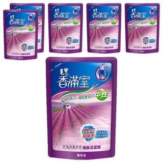 毛寶 香滿室 中性地板清潔劑 補充包 北海道薰衣草 99.9%抑菌率, 1.8kg, 6包