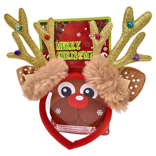 小鈴鐺 亮蔥鹿角帶毛髮箍, 金色, 不適用, 1個