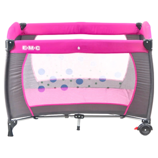 E-M-C 折疊嬰兒床 適齡0~18個月 輕巧便攜, 21 x 21 x 78cm, 幸福紅