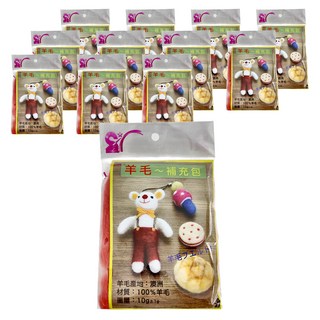 台灣敏愛 羊毛氈補充包 Set, 100% 羊毛, 澳洲羊毛產地, 蜜桃色, 12包