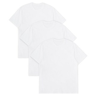 BASE ALPHA ESSENTIALS 男女通用透氣30支圓領短袖T恤 3件, 白色