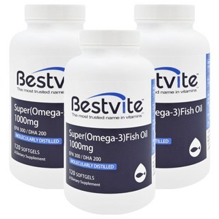 Bestvite 超級OMEGA-3魚油膠囊 1.4g, 120顆, 168g, 3罐