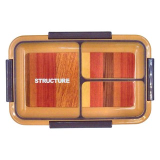 Skater 元素木紋風 保鮮便當盒 餐盒 辦公旅行通用 抗菌加工Ag+, 木紋, 550ml, 1個