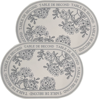 비컨드 북유럽 1인용 테이블 매트, 아이보리수국, 43 x 29.5 cm, 2개