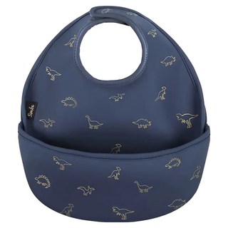 Simba 小獅王辛巴 好吃防水圍兜, 恐龍樂園藍, 1件, 1件