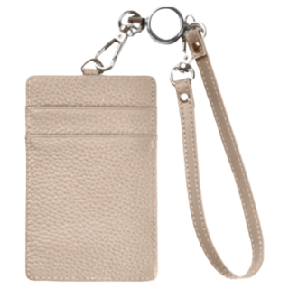 真皮 RFID防盜隨身證件卡套 可放工作證/悠遊卡/信用卡/學生證 四個卡位, 淺灰色, 9 x 11.3 x 2.5cm