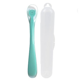 SiliPot 鉑金矽膠幼兒湯匙 + 收納盒, 1套, 薄荷綠