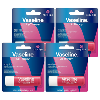 Vaseline 凡士林護唇膏 高效潤澤 保持雙唇水嫩 修護唇部肌膚 重現光澤, 玫瑰潤色, 4.8g, 4支