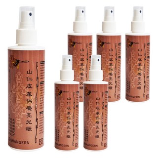 山仁 皮革保養亮光蠟 德國蜂蠟配方 水性配方 清潔保養, 250ml, 6瓶