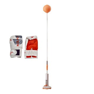 MICHAEL FITNESS 麥克健身 成人拳擊球 + 拳擊手套，一鍵吸附免安裝，適用於多種光滑地面, 混色, 12.5cm x 145cm，球直徑約15cm