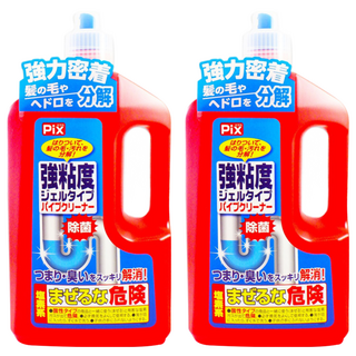 Lion Chemical 獅子化學 Pix強黏度凝狀水管清潔劑，有效疏通水管，去除異味，防止雜物累積, 800g, 2瓶